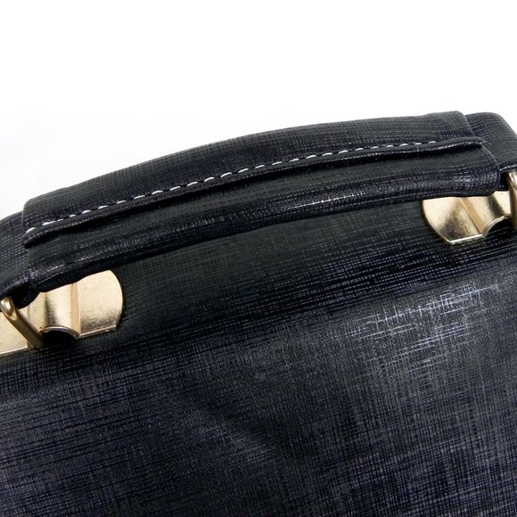 NWT Black Retro Fabric Handbag | Vintage Look Purse - Picture 8 of 10